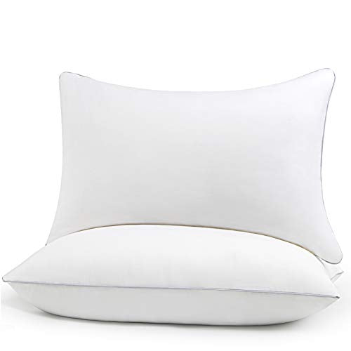 HIMOON Bed Pillows for Sleeping 2 Pack,Standard Size Cooling Pillows Set of 2,Top-end Microfiber Cover for Side Stomach Back Sleepers Grey Standard