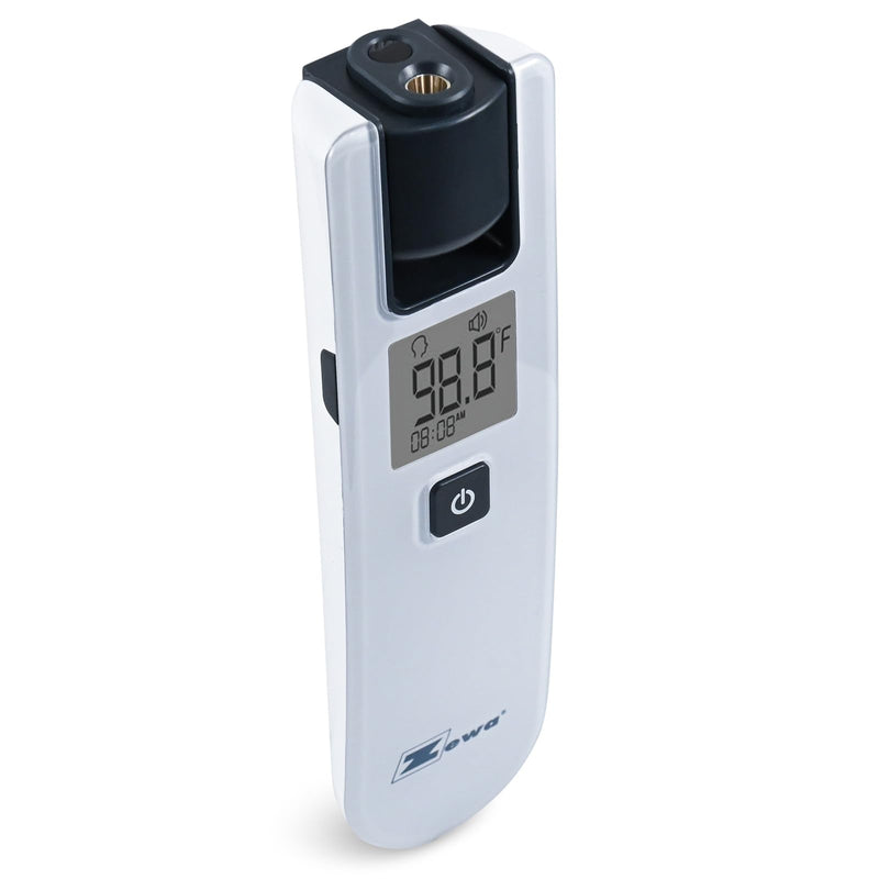 [Australia - AusPower] - Zewa 4-Way Rotating Infrared Thermometer | Forehead Non-Touch Technology | Fast 1-Second Reading | Distance Detection | LCD 3-Color Display | Memory Recall | Measures Person & Objects 