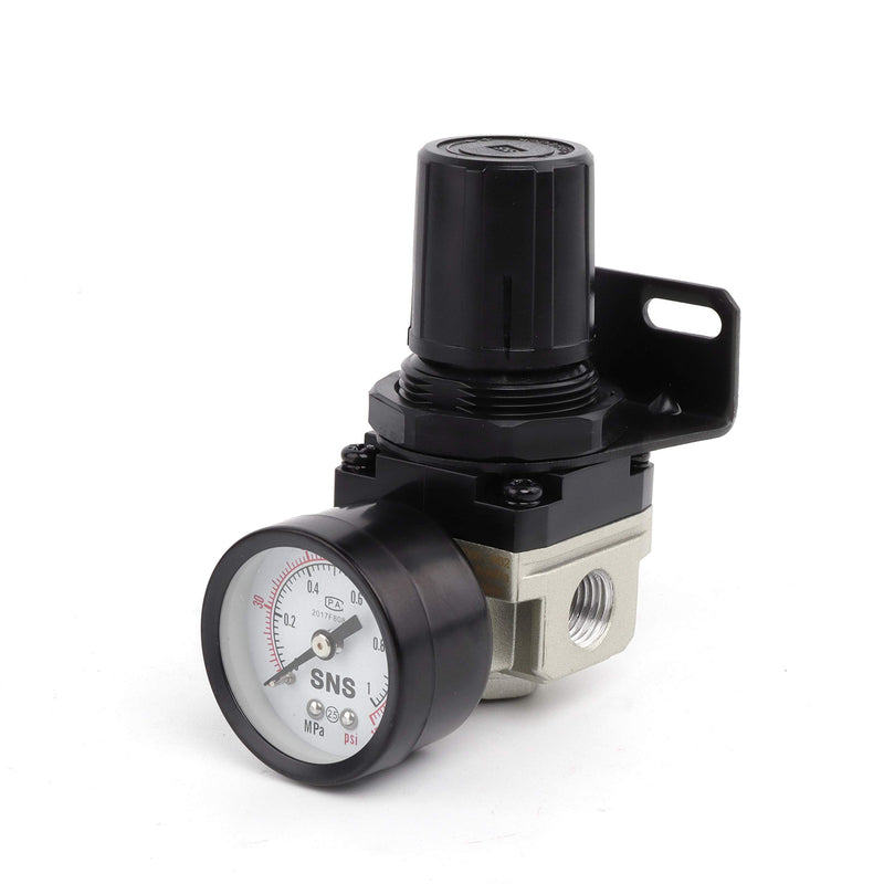 [Australia - AusPower] - SNS Air Compressor Pressure Regulator With Bracket and Gauge Female Thread 1/4 NPT 0-150 PSI Adjustable AR2000-N02 2000-N02 Ar 