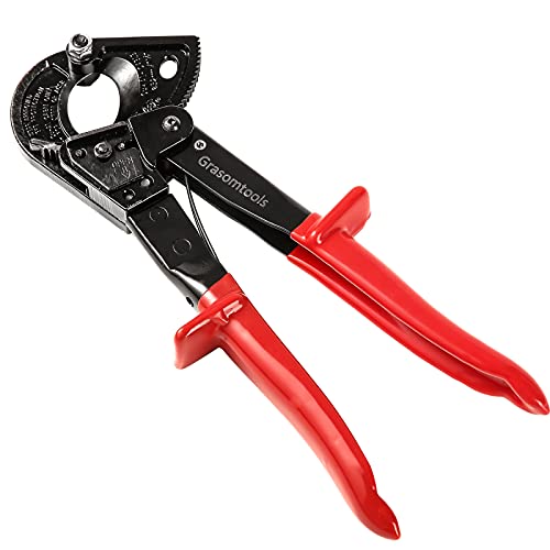 Ratchet Cable Cutter, Ratchet Cutter and Wire Cable Cutter, Cuts up to 240mm², HS325A Heavy Duty Aluminum and Copper Ratchet Cable Cutter