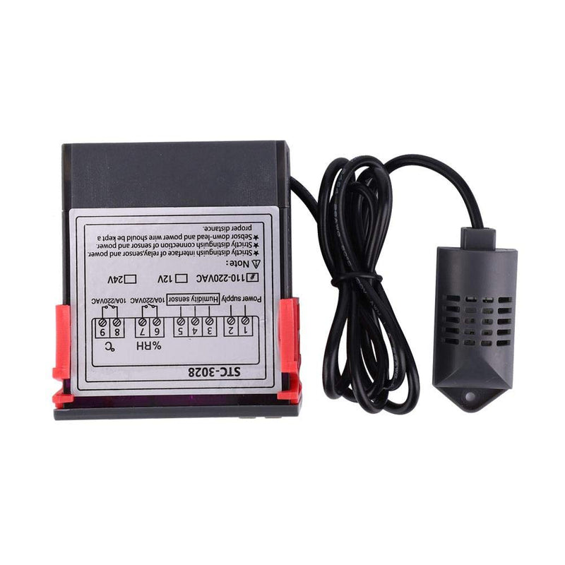[Australia - AusPower] - Digital Temperature Humidity Controller Meter with Integrated Sensor 12V 24V 110V 220V Voltage Display for Industrial Control Systems 