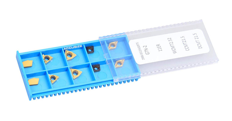 [Australia - AusPower] - Accusize Industrial Tools 2 Pc of Each Kind of Carbide Inserts for 2988-0012, CVD Coated and Tin Coated, Total 10 Pieces, 2988-0012Inserts 