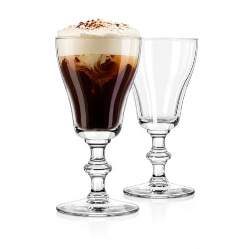 Set of two authentic Irish coffee glasses from HISTORY COMPANY in a classic San Francisco gift box, ideal for serving Irish coffee.
