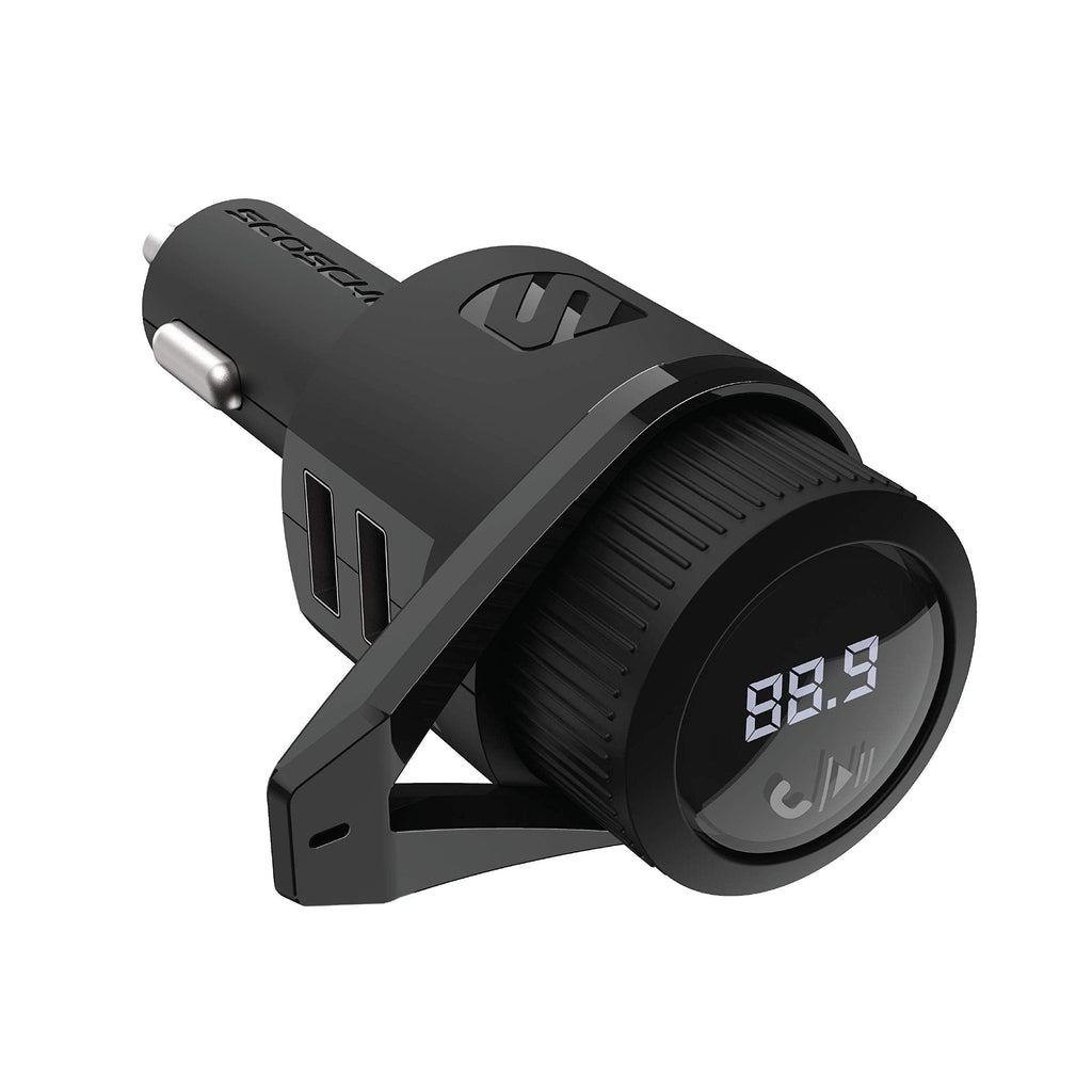 [Australia - AusPower] - Scosche BTFM5 Bluetooth Hands-Free Car Kit with Digital FM Transmitter and Dual 12W USB Charging Ports For Vehicles Dual USB-A, 12W Black 