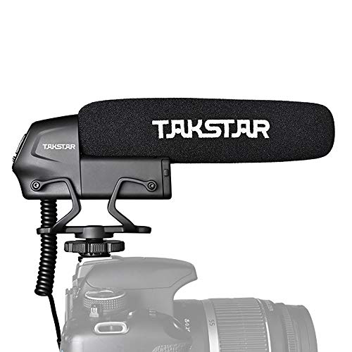 SGC-600 On-Camera Condenser Interview Microphone 3.5mm Plug with Windscreen Cold Shoe Mount Compatible with Canon Nikon Sony DSLR Cameras Camcorders