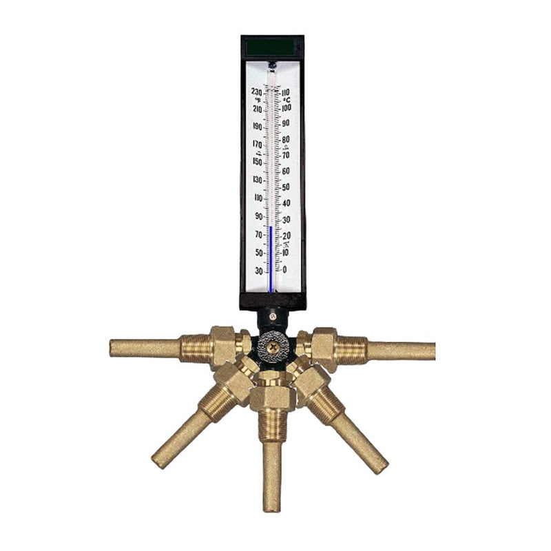 [Australia - AusPower] - WGTC Thermometer AS5H918 Blue Spirit Filled Industrial Thermometer with ABS Case, 3-1/2" Adjustable Angle Stem, 9" Scale, 0/160° F Temperature Range 0-160 Deg F Without Thermowell 