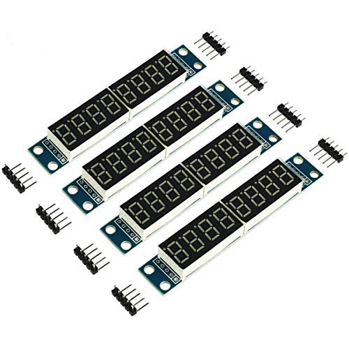 [Australia - AusPower] - DEVMO 4pcs 8-Digit 7 Segment Module MAX7219 8 Bit Digital Segment Tube LED Display Module Supports Cascade Eight Bit Serial 3 IO Ports Compatible with Ar-duino MCU/51/AVR/STM32 