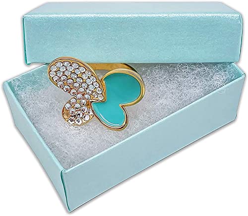 TheDisplayGuys 100 Cardboard Jewelry Gift Boxes with Inserts - Turquoise Pearl Teal 2.62x1.62x1 Inch (Pack of 100) 2.6" x 1.6" x 1.0" (#21)