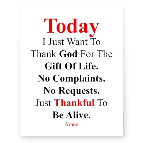 Christian Scripture Wall Art, I Just Want to Thank God, 8x10 Unframed