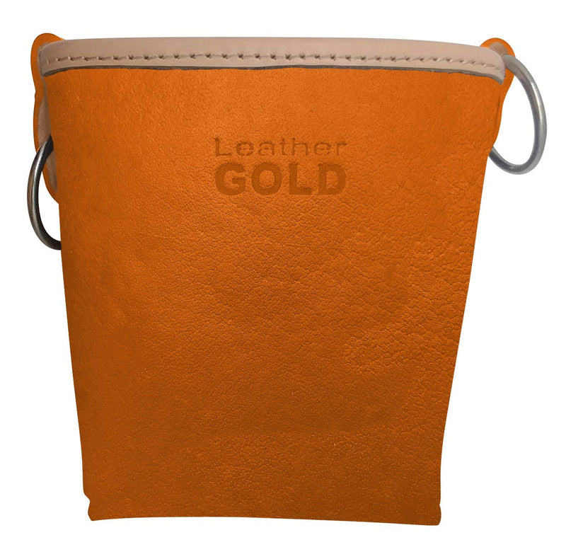 3875-ORN Bolt Bag with 2 Spud Wrench Holders, Wide Mouth | Ironworker Bolt Bag | Premium, Ultra Durable Buffalo Leather | Commercial Grade Sliding Tool Belt Accessory | Medium Size Pouch