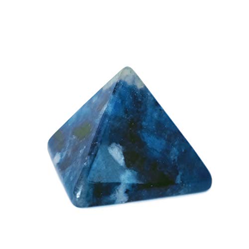 Mina Heal Natural Blue Sodalite Pyramid Chakra Healing Crystal, 1.5 inch Blue Sodalite 35mm