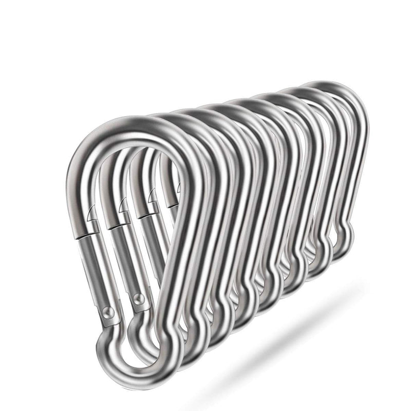 [Australia - AusPower] - Spring Snap Hooks, 304 Stainless Steel Metal Clip Heavy Duty Rope Connector Small Snap Clamp Key Chain Link Buckle for Hammock Swing Set Outdoor Travel Camping Fishing Hiking 1.57inches(m4)-8pcs 