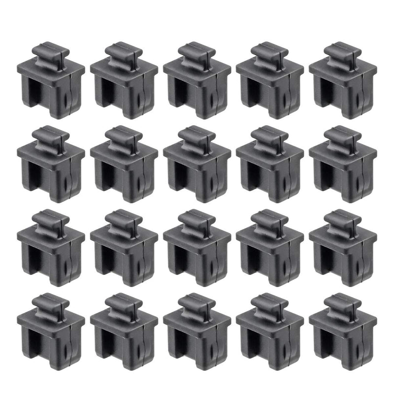 [Australia - AusPower] - Pack of 20 SFP Silicone Protectors Cap Port Cover Anti Dust 0.55 x 0.47 x 0.67 inch Black 