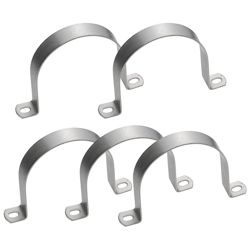 AKIHISA 5 Pcs 4-1/2 Inch Heavy Duty Pipe Strap,2 Hole U-Tube Strap Clamp,Stainless Steel-304 Rigid U-Bracket Pipe Strap,Wire Pipe Cable Clips Fastener (ID 114mm) 4.5in/114mm 5Pack