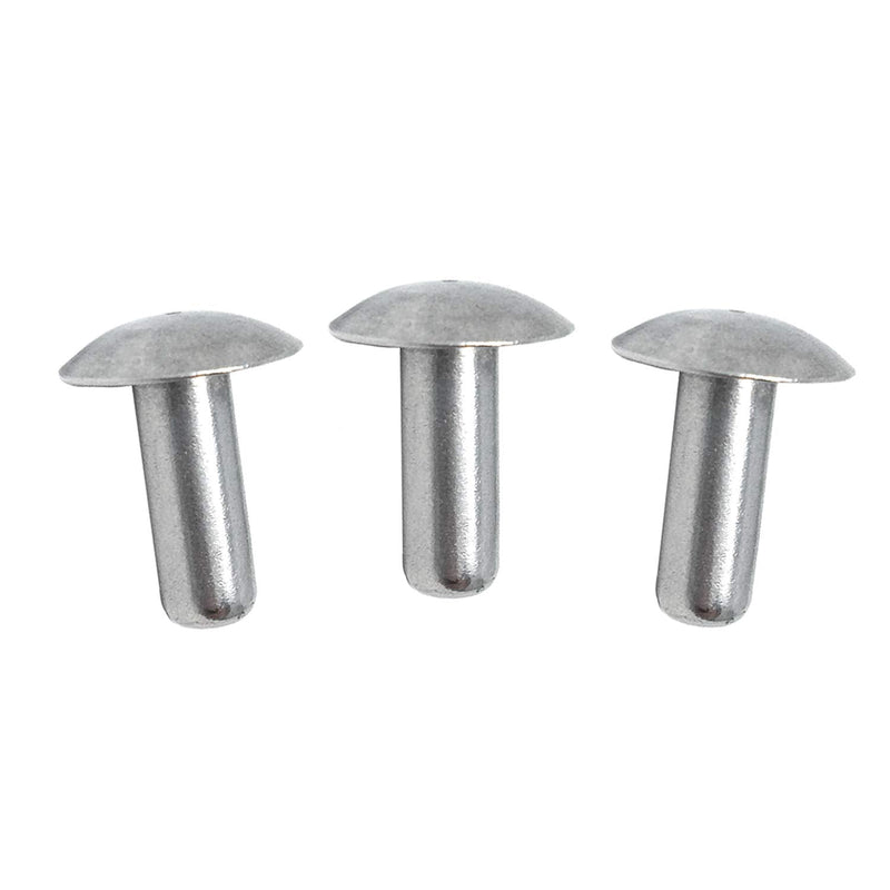 Metal Magery 3/16" Diameter X 1/2" Length Solid Aluminum Brazier Head Rivet Pack Of 100