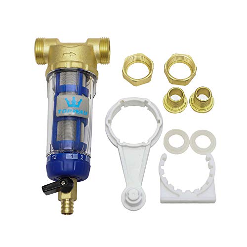 TOPWAY Pre-Filter Water 60 µm, Washable & Reusable Sediment Filter, Stainless Steel Water Filter for Tap & Reverse Osmosis Systems 150202