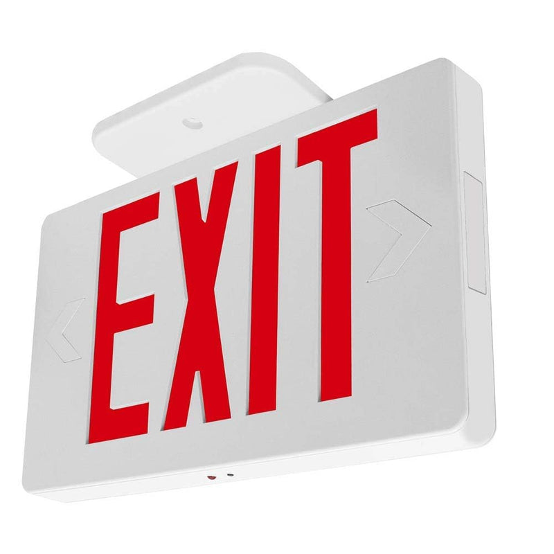 Ultra Slim LED Exit Sign, Red Letter Emergency exit Lights, 1.6W, 10lumens Universal Mounting Double Face (1-Pack)
