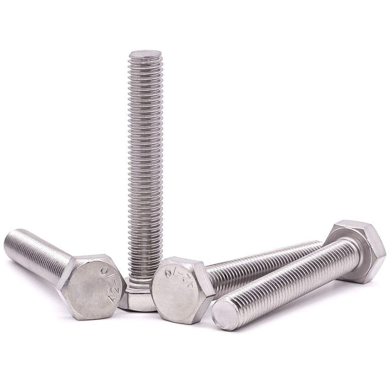 [Australia - AusPower] - 1/4-20 x 3 Hex Head Bolts Screws, 304 Stainless Steel 18-8, Fully Threaded, Hexagon Head Cap Bolts Screws, Coarse Thread UNC, 25 PCS 1/4-20 x 3" 