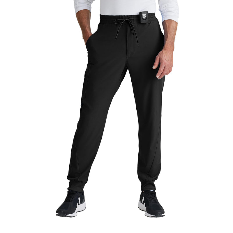 BARCO One Vortex Scrub Jogger for Men - Medical Cargo Pant, Eco-Friendly Fabric, 4-Way Stretch, Anti-Wrinkle Men's Scrub Pant Black X-Small