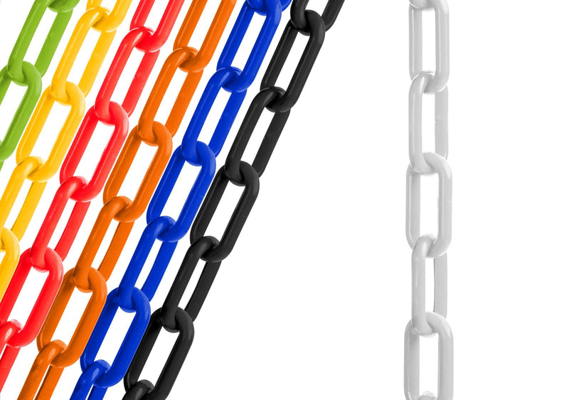 [Australia - AusPower] - US Weight (Made in USA) 2" x 10' White Plastic Safety Chain ft. SunShield UV Resistant Technology 10 FEET 