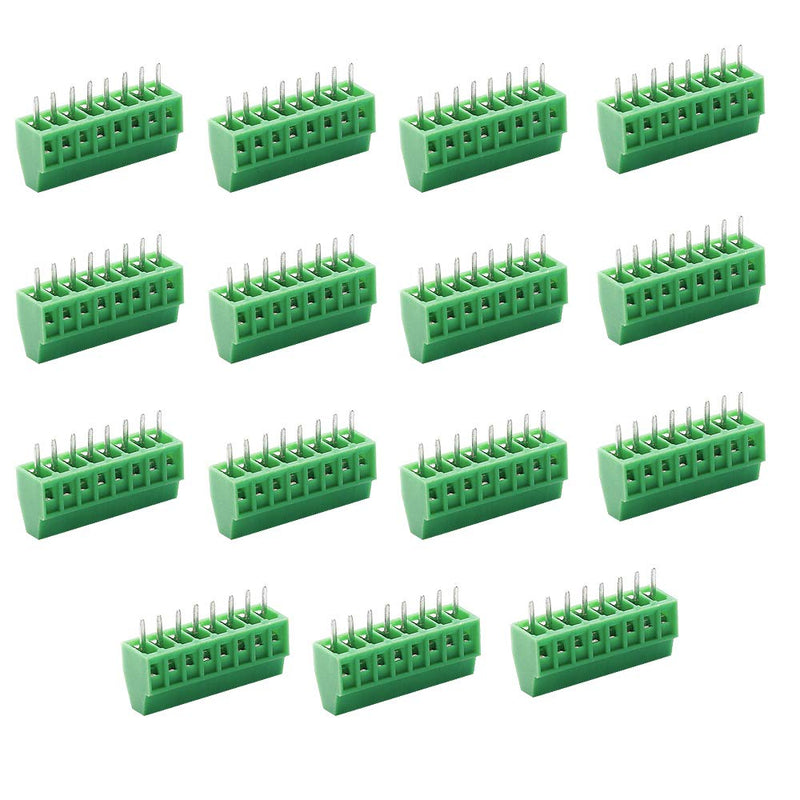 [Australia - AusPower] - 15PCS G/KF128 8 Pin 2.54mm Pitch PCB Screw Terminal Block Connector 150V 6A PCB Mount Screw Terminal Block Connector (Green) 