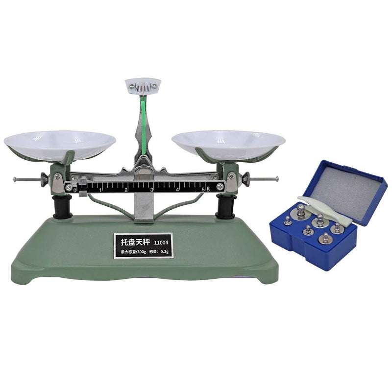 [Australia - AusPower] - HHNIULI 200g Balance Scale for Classroom, Laboratory Mechanical Tray Balance Scale Laboratory Teaching Tool Tray Balance with Tweezers and Various Weights for Kids 