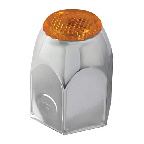GG Grand General chrome lug nut covers with amber reflectors, 1-1/2 x 2 inches, set of 10