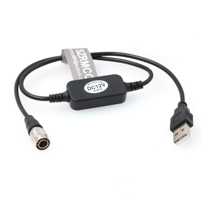 [Australia - AusPower] - SZRMCC USB 5V 2A Mobile Power Bank to Hirose 4 Pin with Boost 12V Cable for Sound Devices 688 644 633 Zoom F4 F8 Zaxcom 