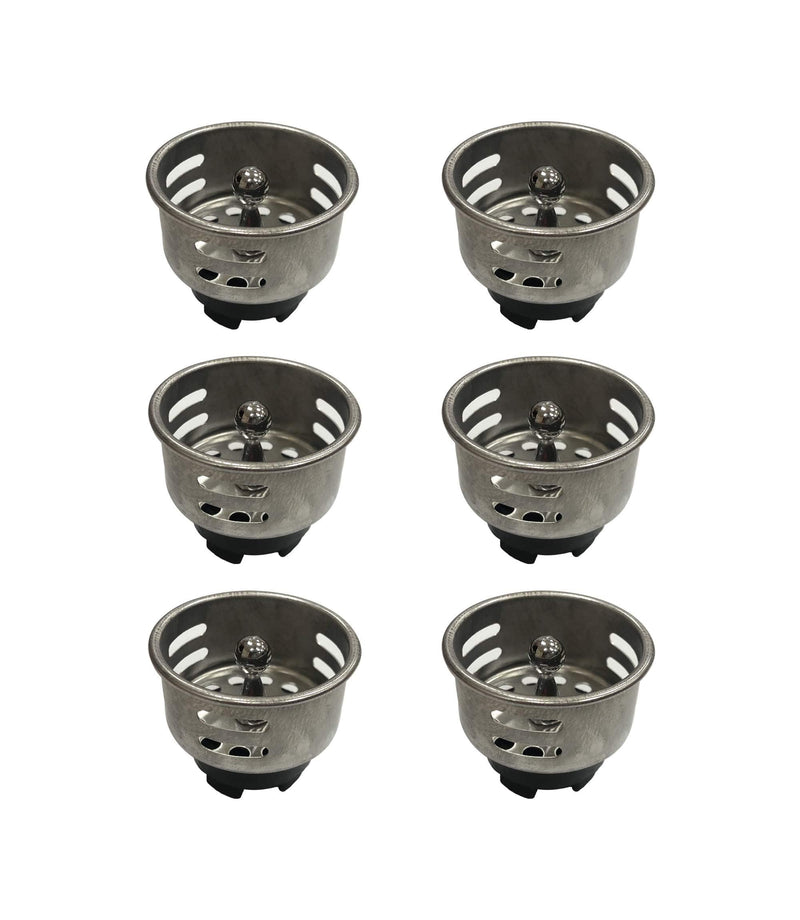 Stainless Steel Junior Duo Strainer Replacement Basket/Stopper for Bar and Prep Sinks Drains 6 Pack 6 PCS
