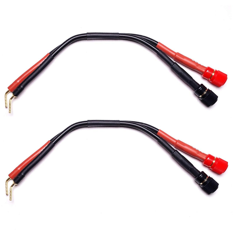 [Australia - AusPower] - CESS-087 Pin Screw Type Banana Plugs to Female 4mm Banana Jack Adapter Cables, 2 Pack 
