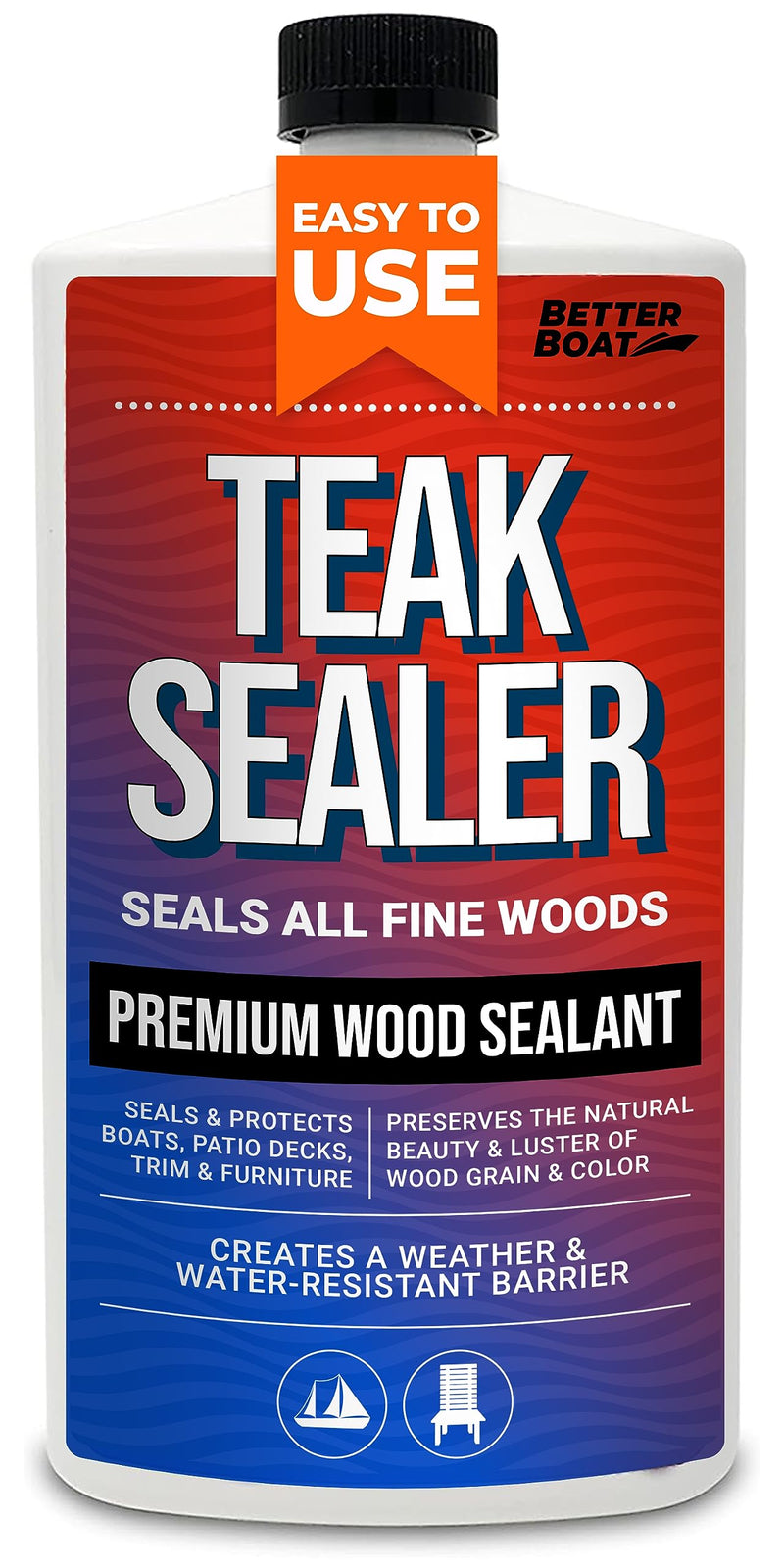 Better Boat Teak Cleaner and Brightener for Wood, Teak Oil or Sealer for Boats, Indoor Furniture, Shower Stools, and Outdoor Wood Furniture Restorer for Stains Teak Sealer Oil