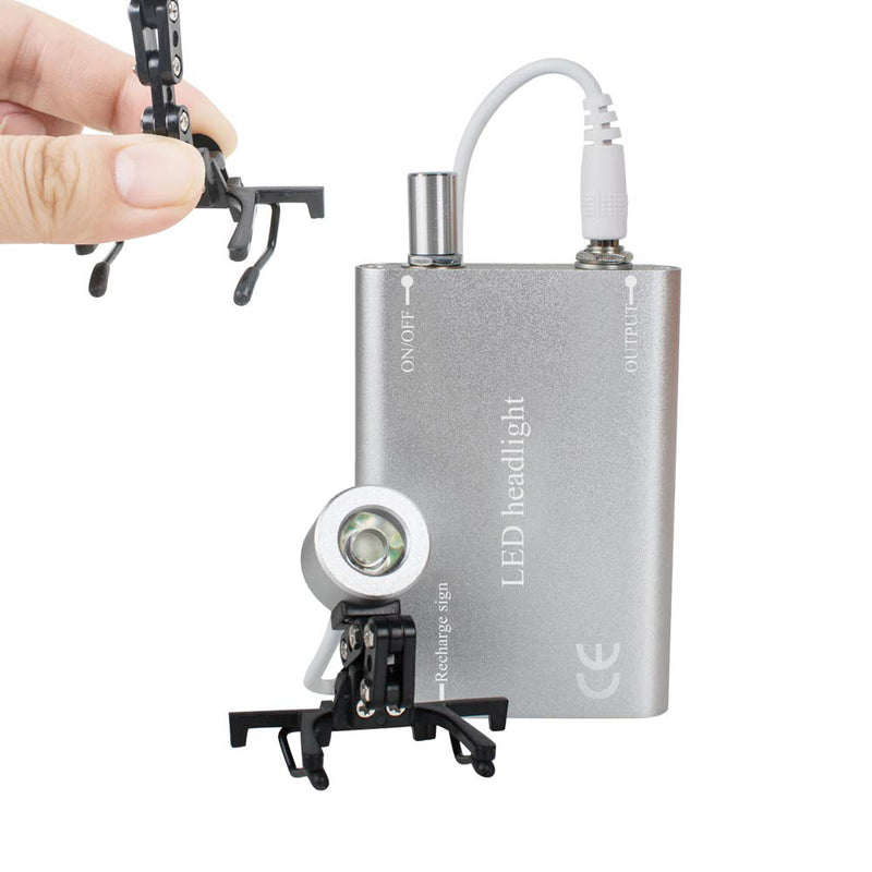 [Australia - AusPower] - Fencia Portable Dental Headlight, Surgical LED Head Light Lamp, High Brightness Medical Headlamp with Universal Clips on Binocular Loupes/Glasses - US Shipping 