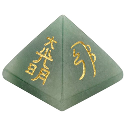 mookaitedecor Aventurine Crystal Pyramid Reiki Stones Grid Green