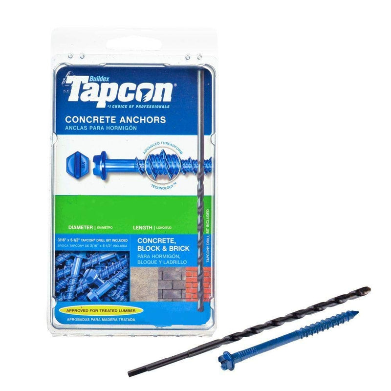 [Australia - AusPower] - ITW Brands Tapcon Hex Washer Head Concrete Anchors (1/4" X 4" (100 Screws with BIT)) 1/4" X 4" (100 SCREWS WITH BIT) 