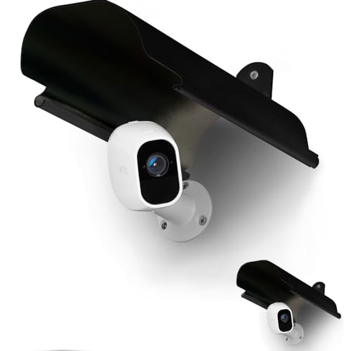 2 Pack Universal Sun Rain Shade Camera Cover Shield,Protective Roof for Outdoor Dome, Bullet Cameras,for Blink,Eufy,Arlo,WyzeCam,Nest,Ring,SimpliSafe,Kasa,Aluminum Alloy Material-Black 2 Pack Black