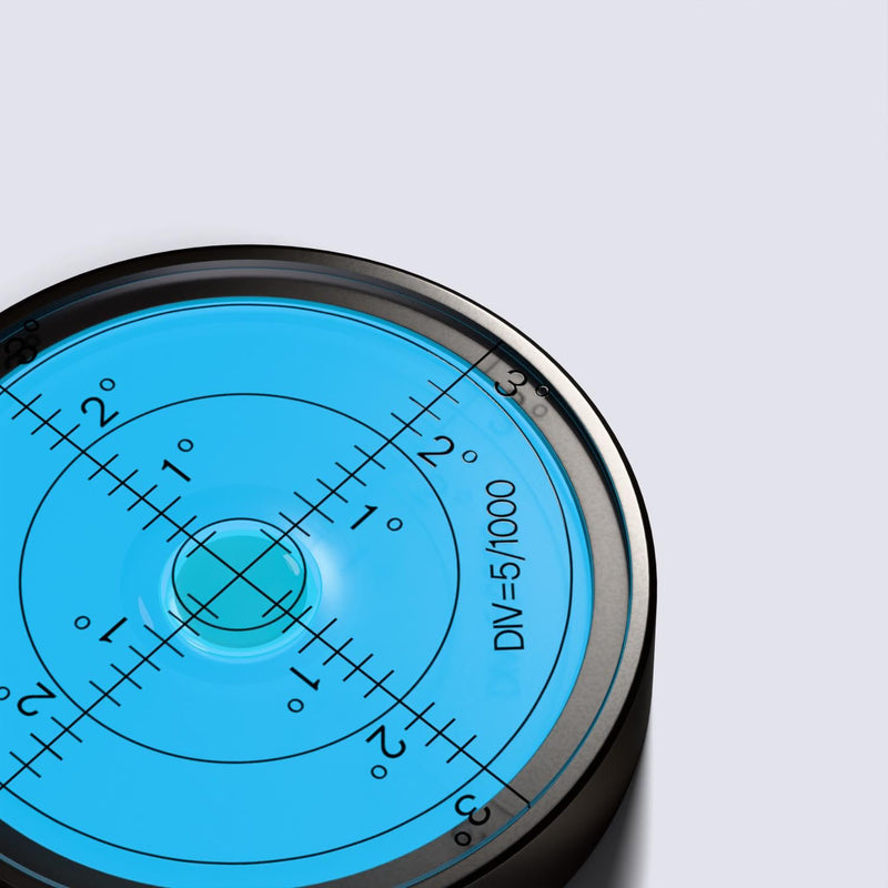 [Australia - AusPower] - Luminous Metal Large Spirit Bubble Level 60mm Diameter, (2 23/64 in), Degrees, Circular, Surface Level - Metal Housing, Bulls Eye Bullseye Blue/Silver 