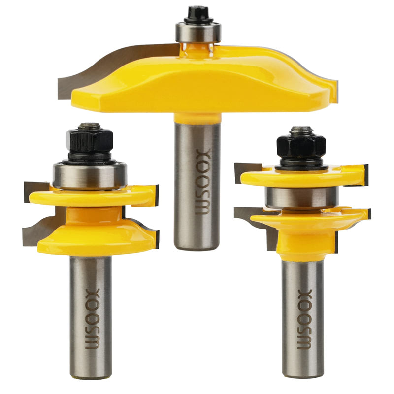 1/2 Inch Shank Router Bit Set, Round Over Raised Panel Cabinet Door Ogee Rail and Stile Router Bits, Woodworking Wood Cutter, Groove Tongue Milling Tool for Woodworking 1/2-Inch Shank