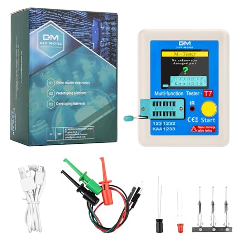 LCR-T7 Transistor Tester, Multifunctional TFT Transistor Tester with One Key Operation, Graphical Display, Auto Shut Off for Diode Triode Capacitor Resistor, Transistor LCR-T7 4.0