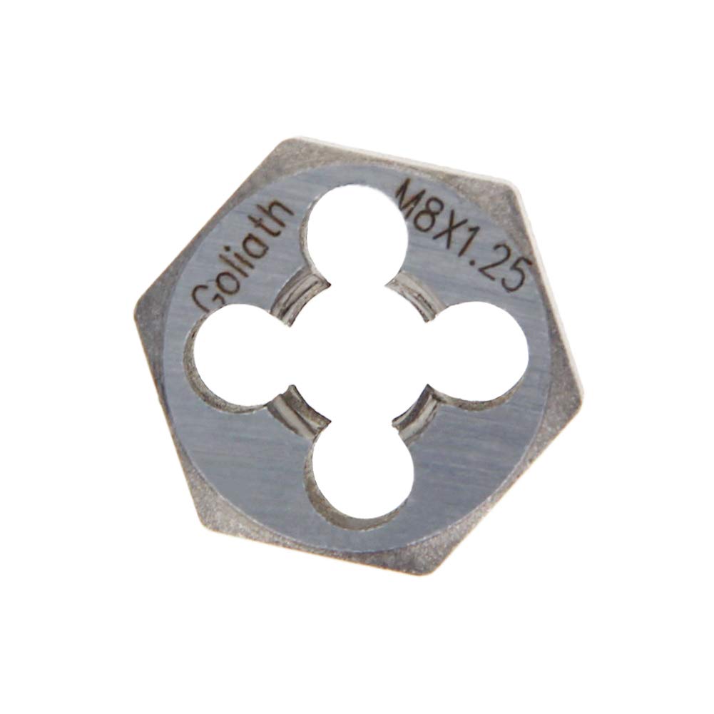 Utoolmart Hex Rethreading Die, M8 x 1.25 Pitch, Carbon Steel Thread Die, Hex Rethreading Die Machine Thread Die, Hexagon Taper Pipe Die M8×1.25 Standard Teeth