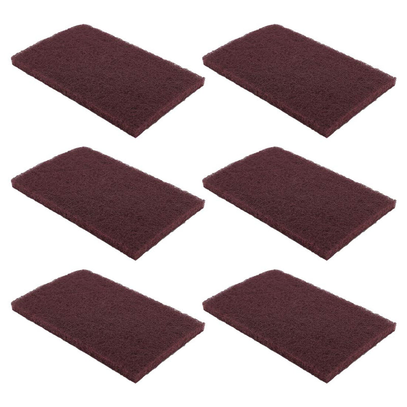 [Australia - AusPower] - 6Pcs Scotch Brite 7447 Very Fine Grade General Purpose Sanding Hand Pads 200 x 125mm/8" x 5" Red 