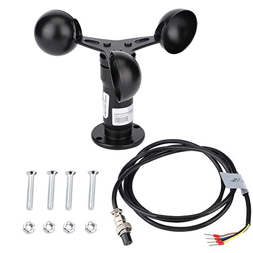 MAGT Wind Speed Sensor, Pulse Signal Output Aluminum Alloy Wind Speed Meter Practical Wind Gauge Anemometer 3 Cups