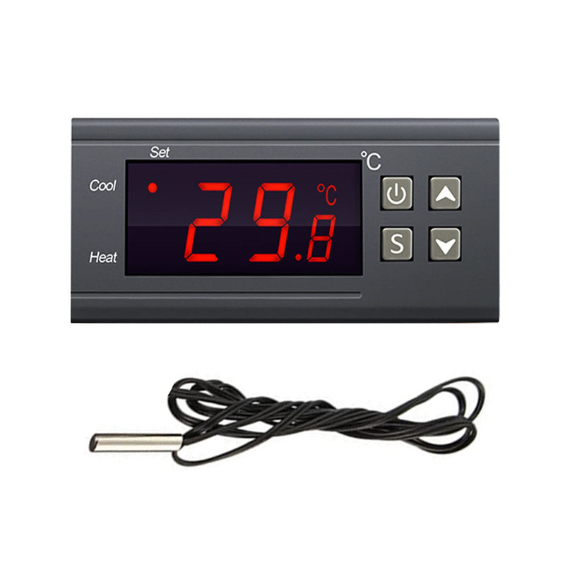[Australia - AusPower] - Digital Temperature Controller STC-1000 Digital LED Display DC 12V 10A Celsius Heating Cooling Centigrade Thermostat Sensor 2 Relay Output with NTC 10K Thermistor Sensors Temperature Probe 