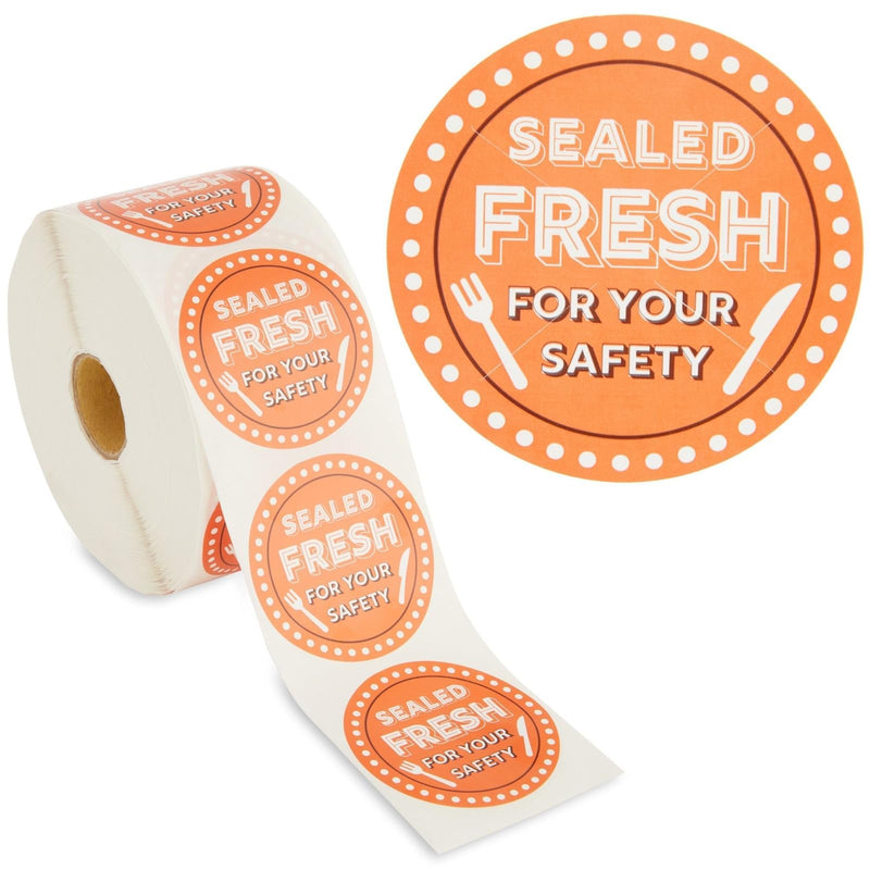 [Australia - AusPower] - Stockroom Plus 1000-Pieces of Tamper Evident Labels Roll for Food Delivery - 2" Round Sealed for Your Safety Stickers - Tape for Restaurant Packages, Diners, Business Labeling - Tamper Seal Stickers 