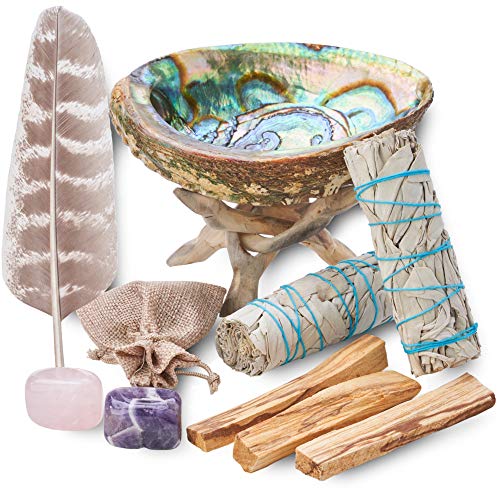 Home Cleansing & Smudging Kit with White Sage, Palo Santo Plus
