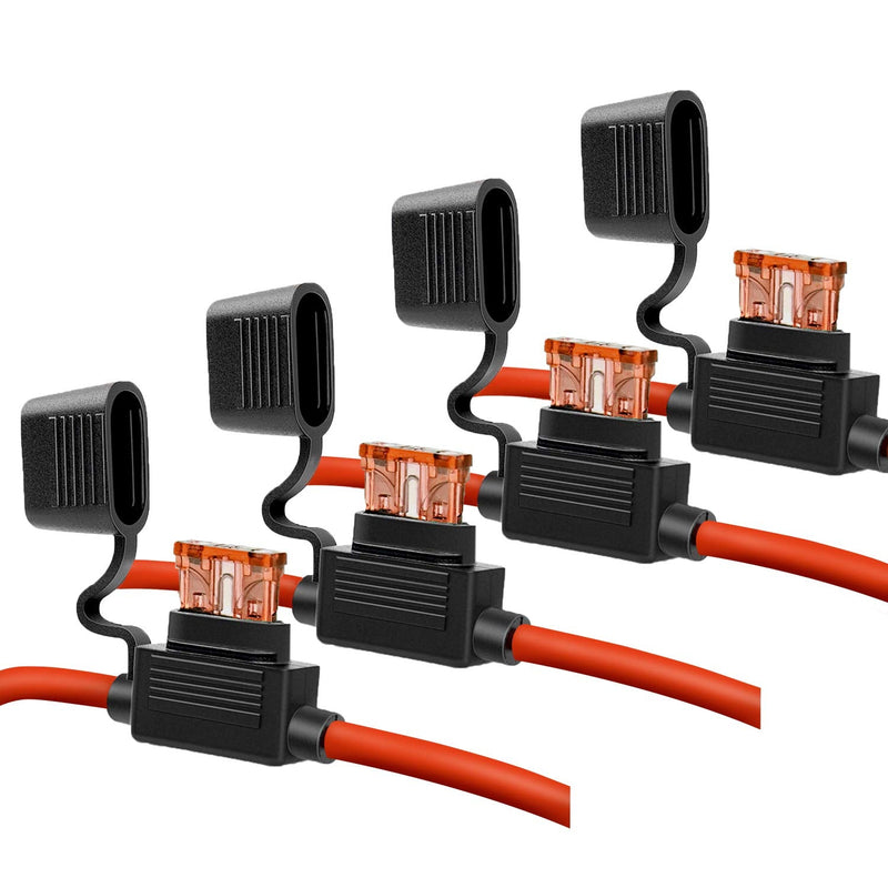 [Australia - AusPower] - 10 Gauge Fuse Holder - 10 AWG Inline Fuse Holder with 40 AMP ATC Blade Fuses (4pack) 