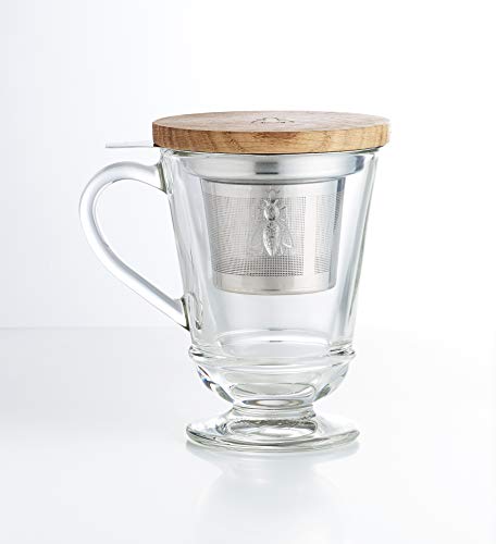La Rochere Bee Tea Cup w/Infuser & Lid - Vintage Glassware (9.oz)