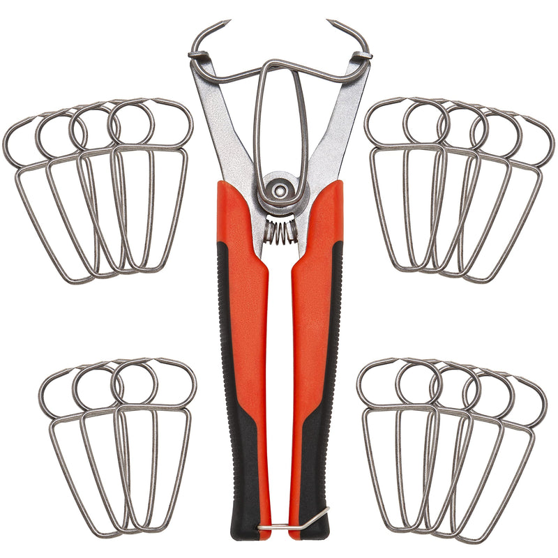 [Australia - AusPower] - ALLY Tools Miter Spring Clamp Pliers with 16 Miter Spring Clamps - Spring Loaded Handle Design – Long 8 inch Handle for Big Hands for use with Wood Trims, Moldings, Picture Frames, and Woodworking. 