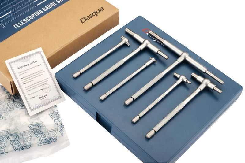 [Australia - AusPower] - Dasqua 5911-0002 8-100Mm / 5/16-6" Telescoping Gage Set 6 Pc. Set - Satin Chrome Standard up to 5.35" 