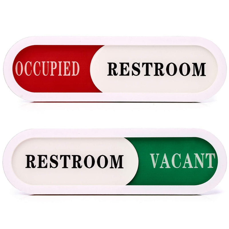 [Australia - AusPower] - Vacant Occupied Sign for Home Office Hotles Hospital Restroom,Slider Door sign (Tells Whether Room Vacant or Occupied), 6.69'' x 1.96'' White 