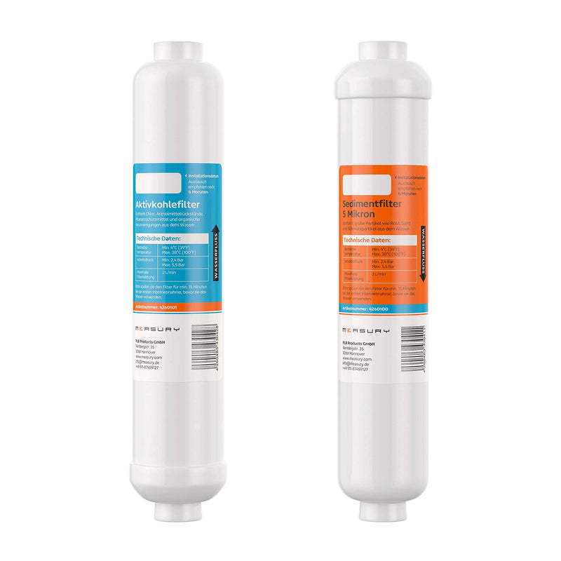 Measury Osmosis Filter Set, Sediment Filter and Activated Carbon Filter, Osmosis System | Reverse osmosis replacement filter - compatible with osmosis systems from various manufacturers